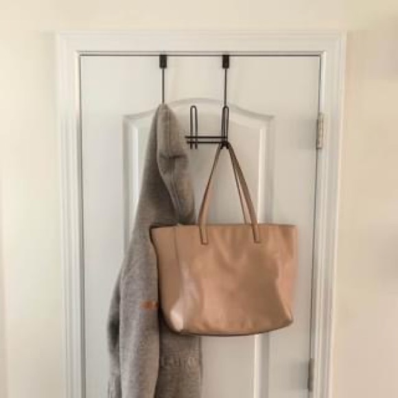 6 Hook Metal Over The Door Coat Hanger Black - Picture 2 of 8